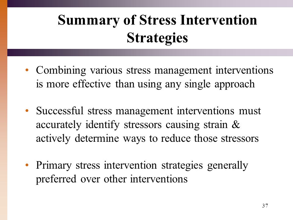 STRESS: IMPACT RESEARCH SUMMARY
